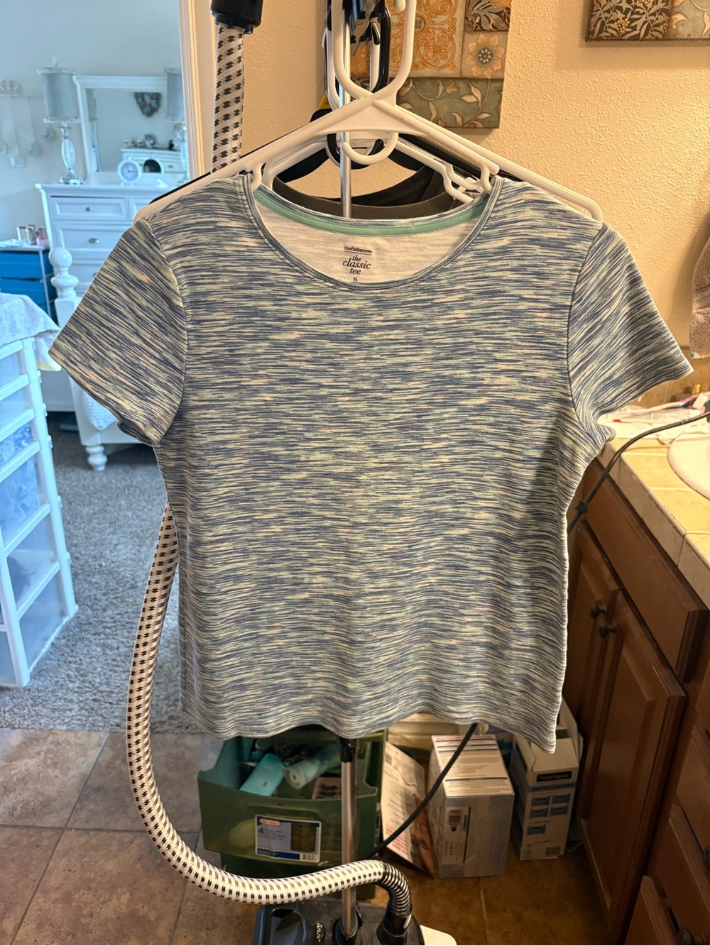 croft & barrow Blue Heathered Short Sleeve Tee